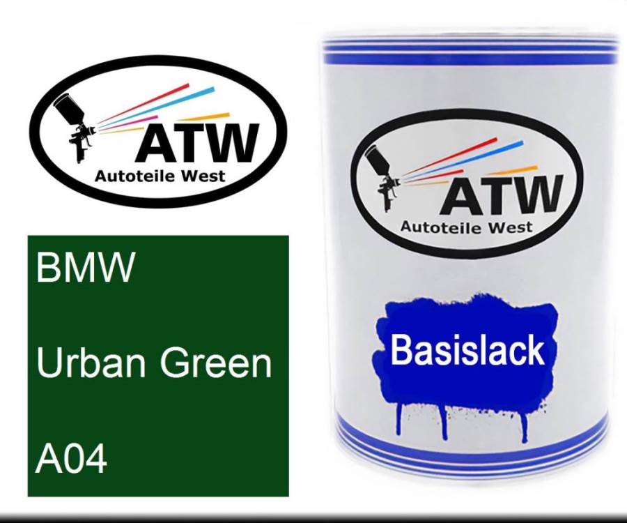 BMW, Urban Green, A04: 500ml Lackdose, von ATW Autoteile West.